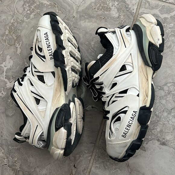 Balenciaga Track Sneakers, White/Black, Extra Shoe Laces, Size, EU34 US4 - Picture 2 of 16